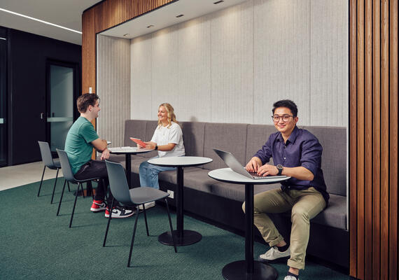 Students working