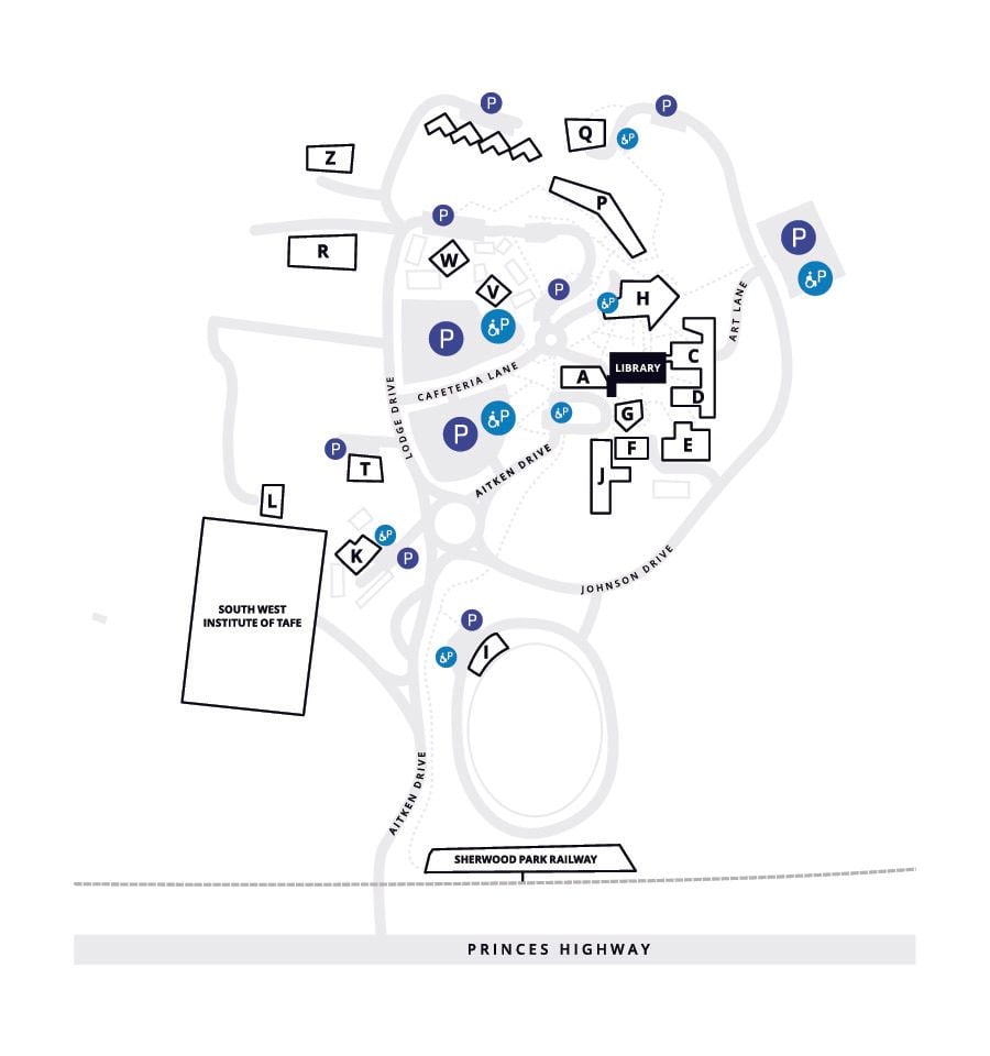Map to show Warrnambool Library Exhibition Space