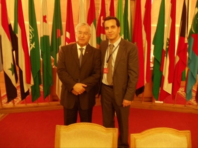 Professor Fethi Mansouri (right) and the Assistant Secretary General of the Arab League, H.E. Chadli Nafati