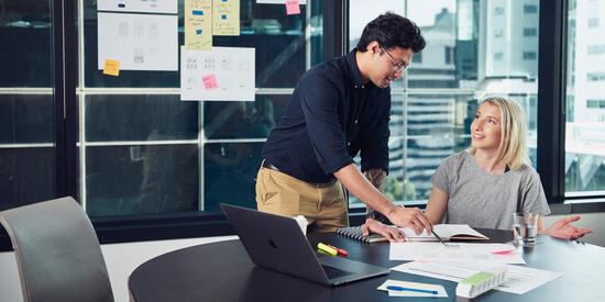 Business students work at Deakin Downtown