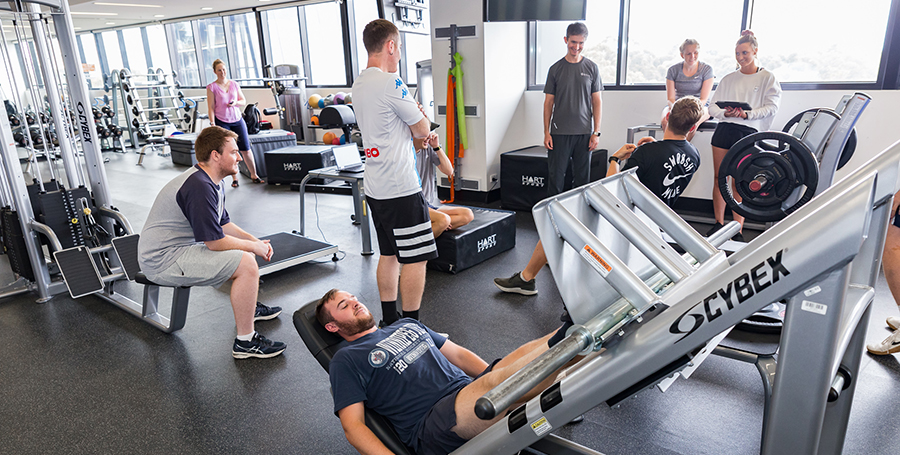Deakin gym being used by students.