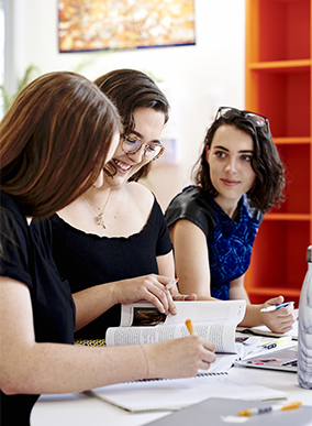 A group of students having a discussion