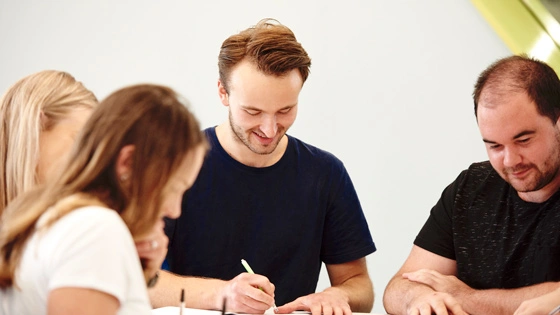 Arts and education students study together