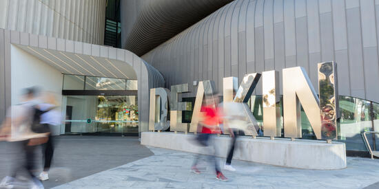 Deakin sign at Burwood Campus.