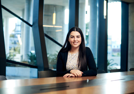 Headshot of Pamela Barhoun smiling at camera.