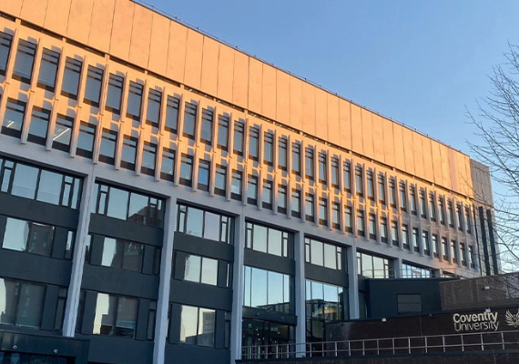 An exterior shot of Coventry University.