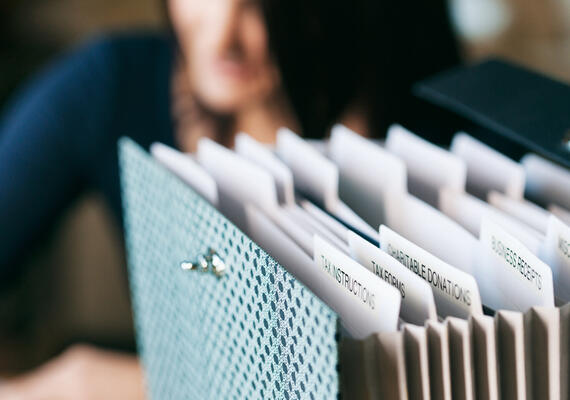 File folders in a drawer