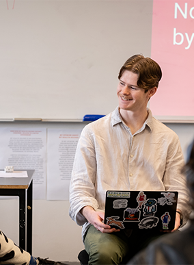 A Deakin student on a teaching placement