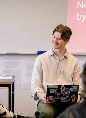 A Deakin student on a teaching placement