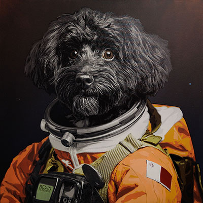 59025_400x400_ELK_Kevin_McKenzie.jpg A painting of a dog in an spacesuit