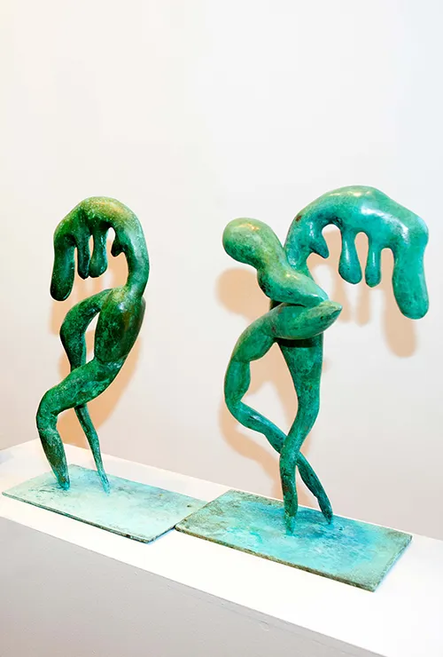 Jade green sculpture by Michael Sibel