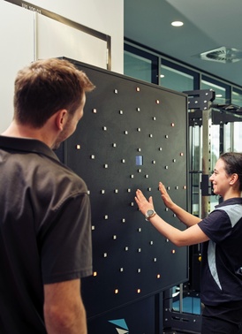 Exercise student learning on dot wall