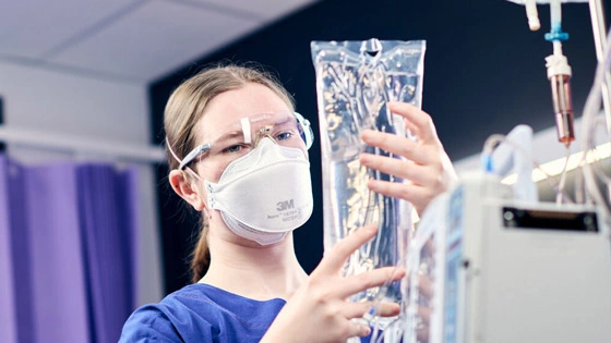 Postgraduate nursing students in simulation labs.