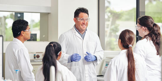 Chemistry lab students