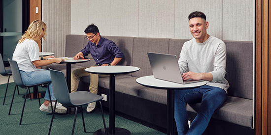 deakin student sitting at desk