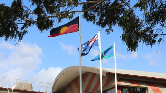 3 flags in front of NIKERI building
