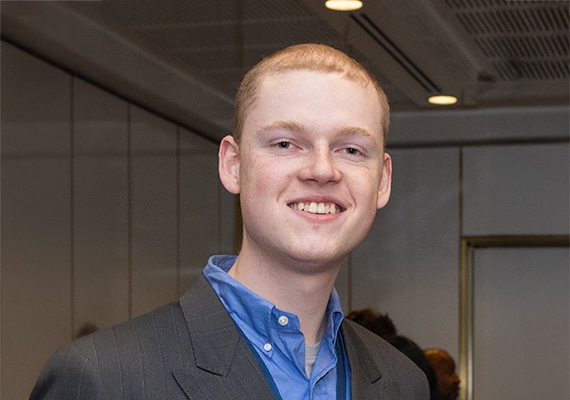 Student Elijah White on placement for an internship in Canberra.