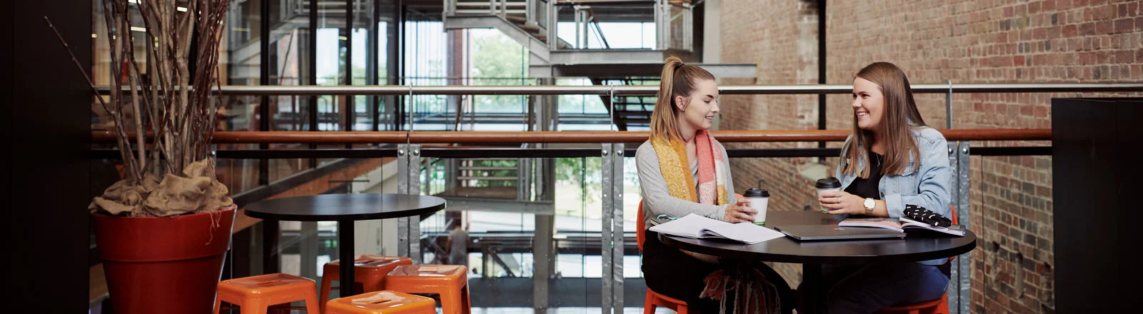 Undergraduate students on campus at Geelong Waterfront Campus