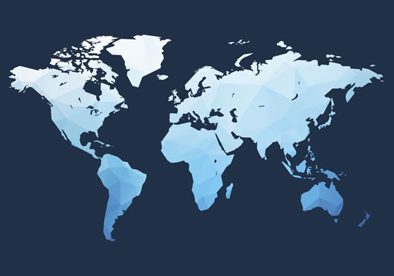 Illustrated map of the world.