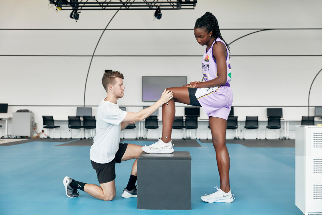 A researcher monitoring an athlete's physiology