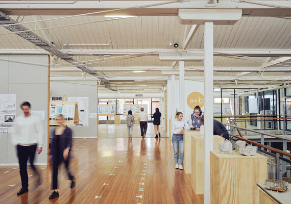 Architecture displaying their work in an exhibition space