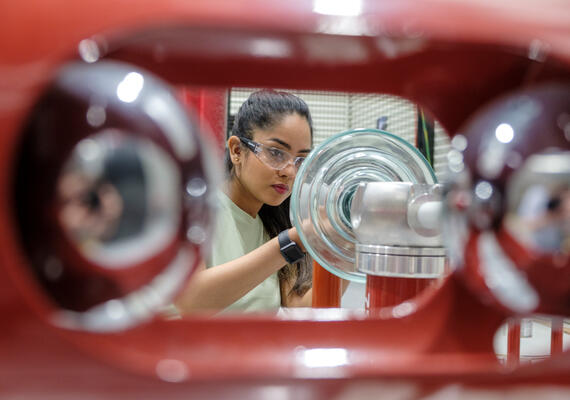 Student working in lab