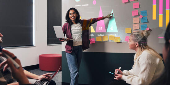 Students engaging in a marketing meeting.