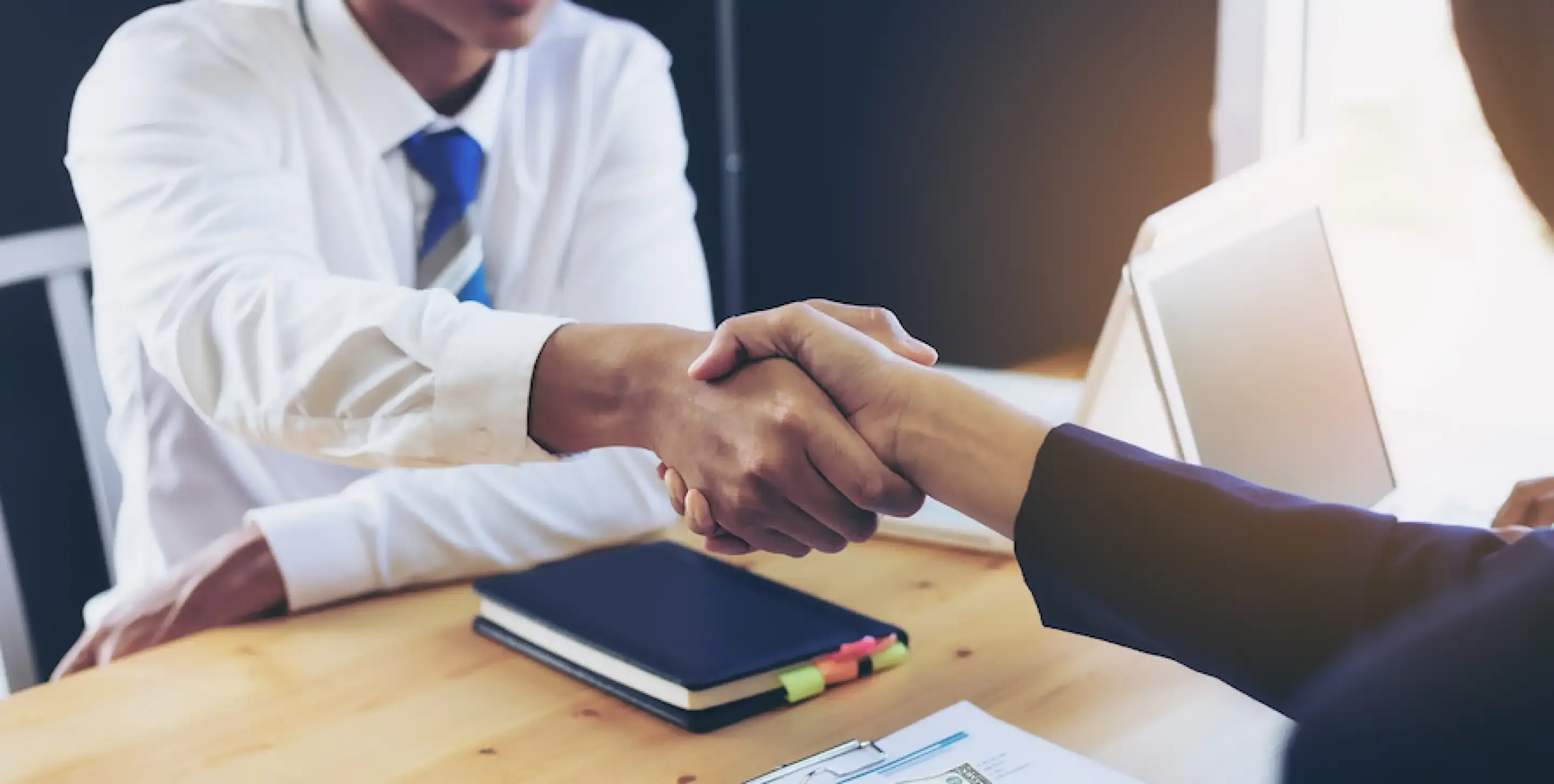 Two people shaking hands
