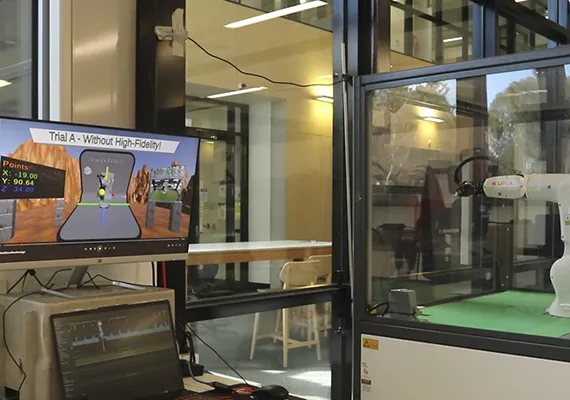 Robot arm in Deakin Mechatronics lab