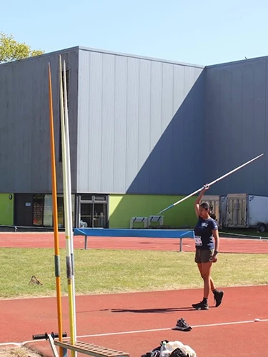 Sasha participates in javelin while on exchange in Norwich