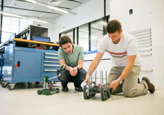 Students building their own robots