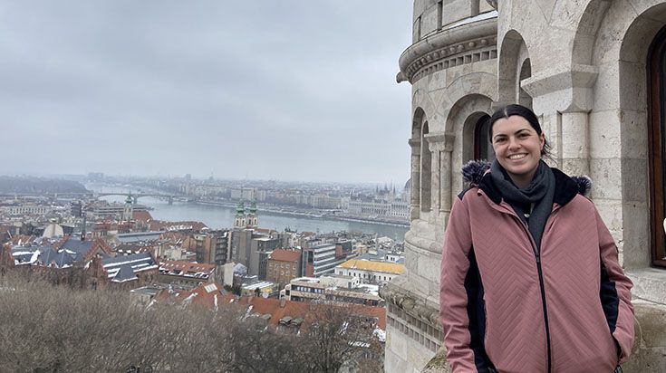 Amy while on exchange in the Czech Republic