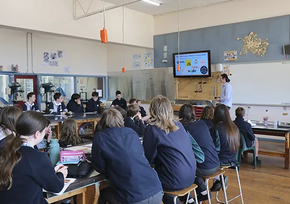 Students in classroom undertaking STEM education