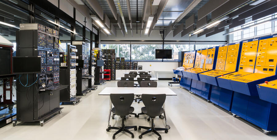 Internal view of the electronics lab