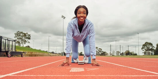 Athlete on running track