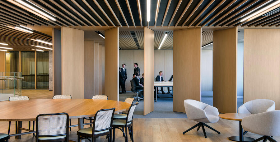 Deakin University Melbourne Downtown Corporate Centre kitchen and meeting room.