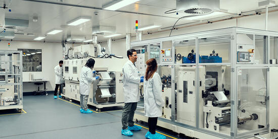 Researchers working in Deakin's Battery Hub.