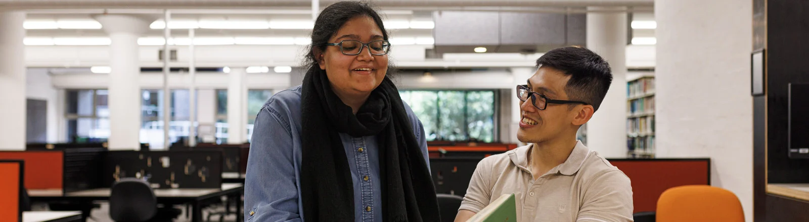 Students read a book