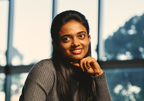 A female student smiling