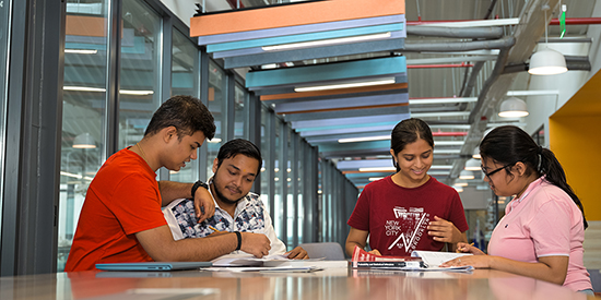A group of GIFT City students studying