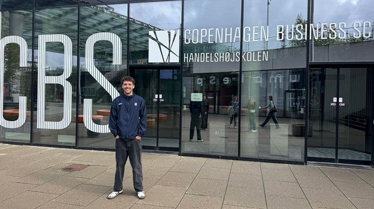 Josh outside Copenhagen Business School