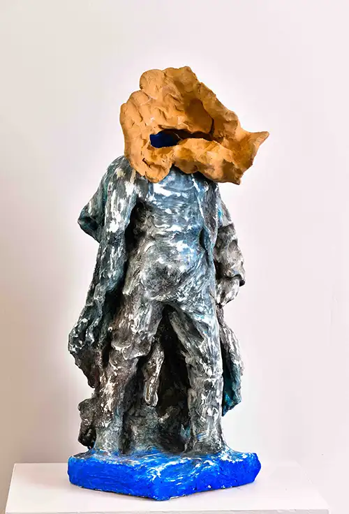 A sculpture of a plaster model of a revolutionary.