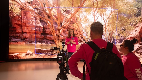 Students touring the Deakin Virtual Production Studio