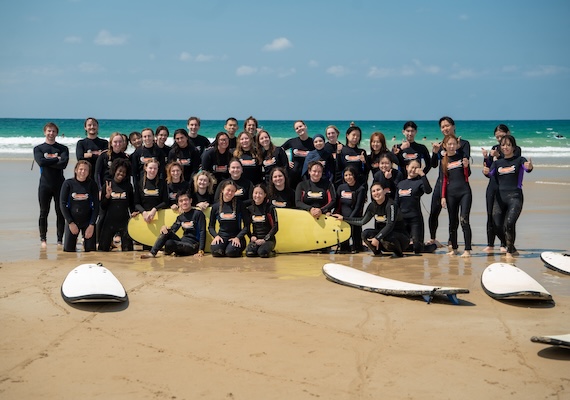Australian Studies Summer School group on the surfing day in Torquay.
