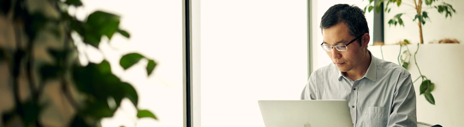 A law student working on a laptop