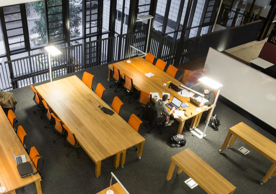 Students studying.
