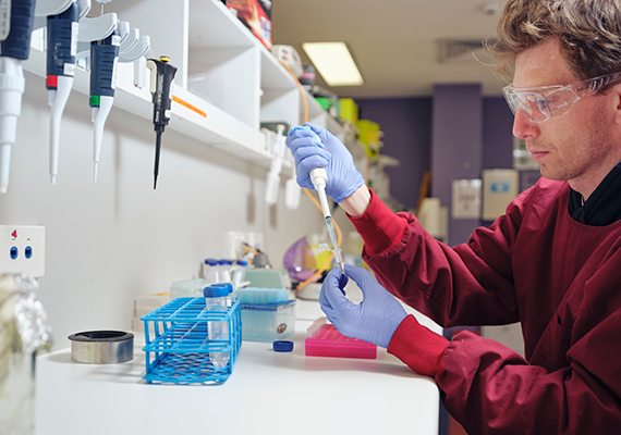 A Deakin researcher in the lab