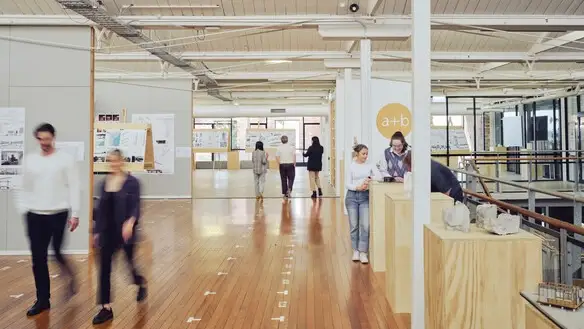 Architecture students at Deakin's Geelong Waterfront Campus.