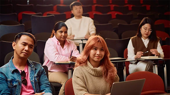A group of students in a lecture theatre