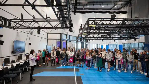 Students exploring deakin's facilities